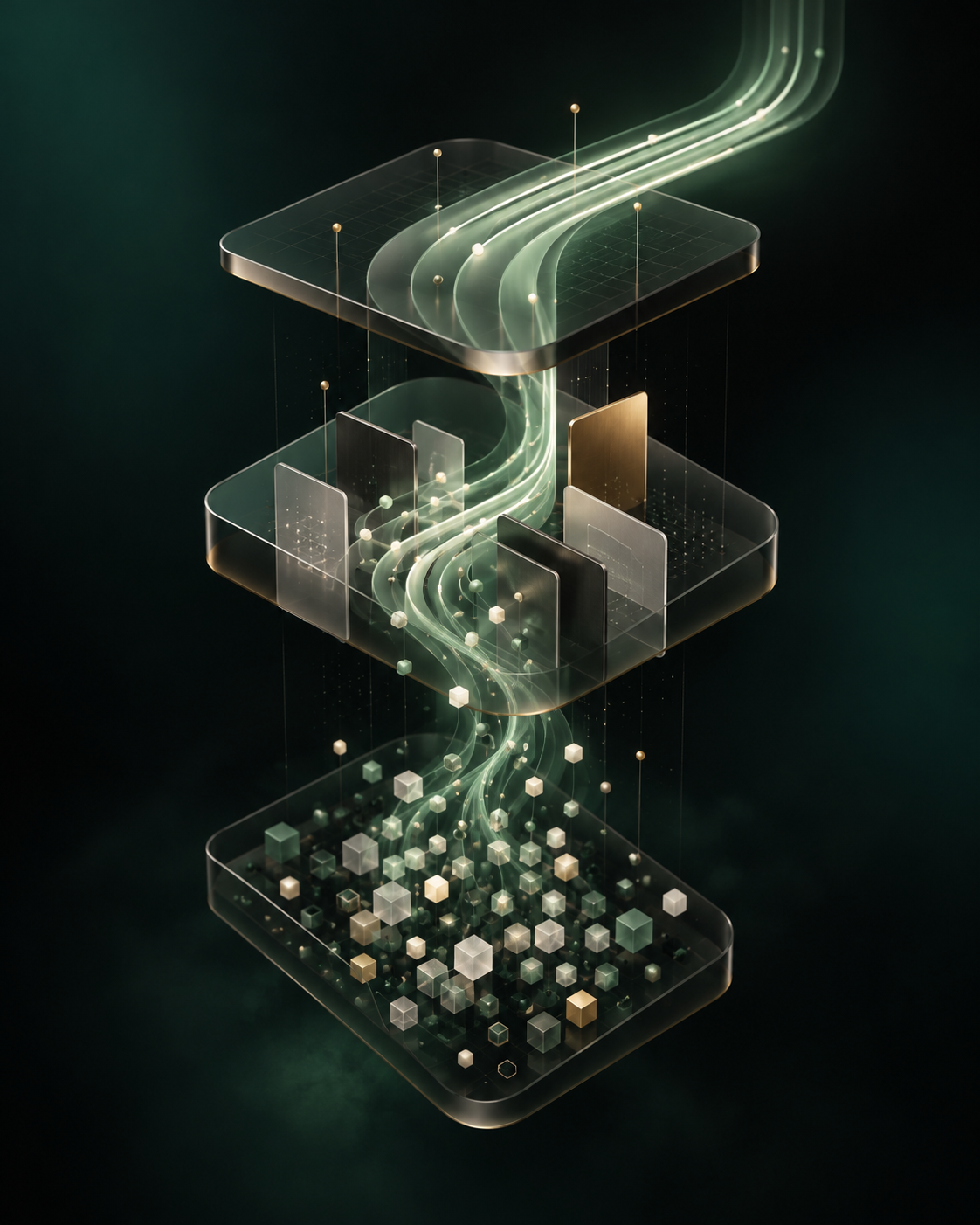 Abstract workflow system turning scattered inputs into an organized flow